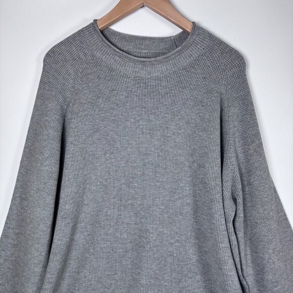 Ministry of Supply Atlas Sweater Mens XL Gray Waffle Knit Performance Pullover - Picture 2 of 9